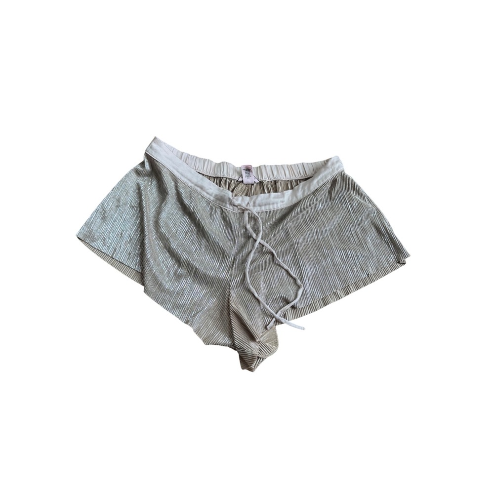 Victoria's Secret Sleep Shorts Size Large Pleated Lingerie Gold